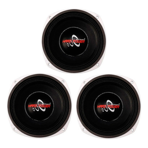 3 ALTO FALANTE MÉDIO HP 350H 8 POLEGADAS 8 OHMS HARD POWER
