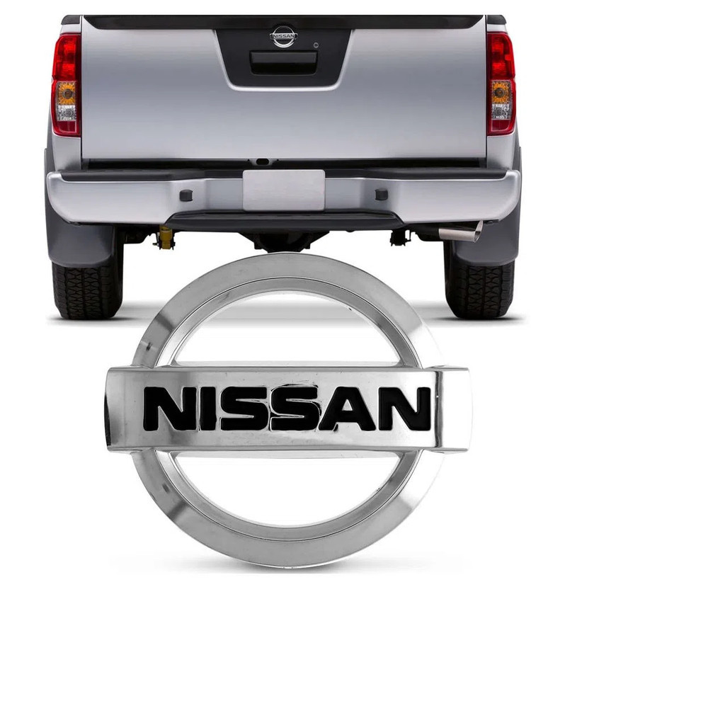Emblema Tampa Traseira Nissan 2004 2005 2006 2007 Cromada e Preta