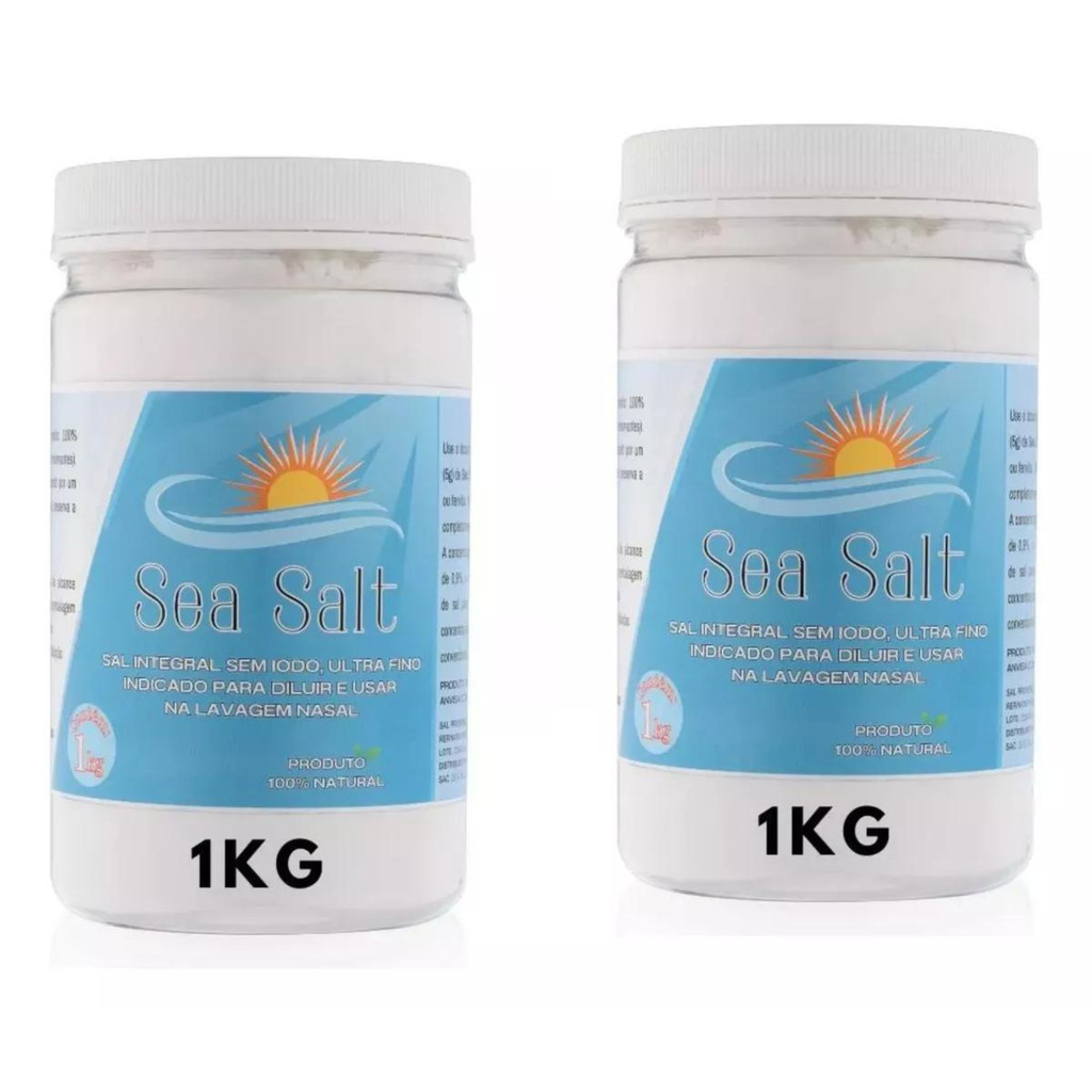 Cloreto De Sódio 1kg Lavagem Nasal Soro Fisiológico Pó Kit 2
