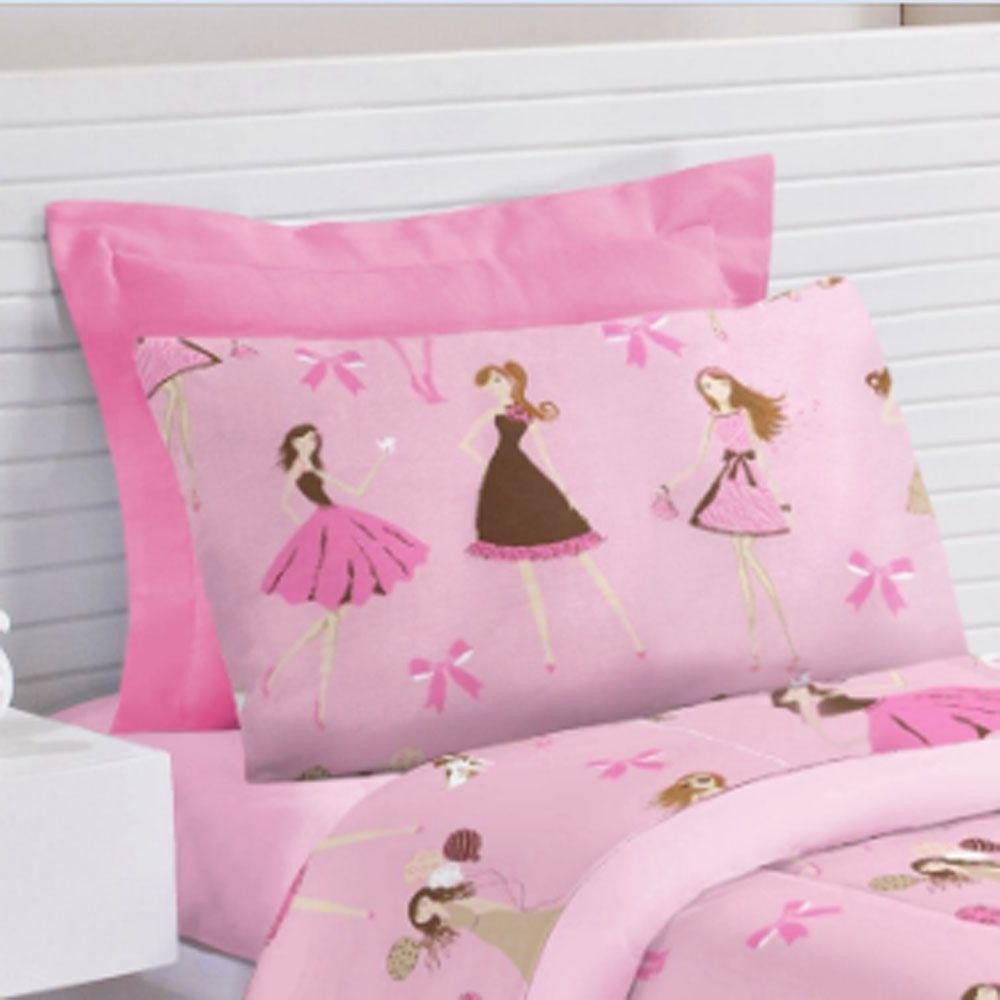 Detalhes do Edredom Infantil Marrie E Fifi + Jogo De Lençol 5 Peças Rosa