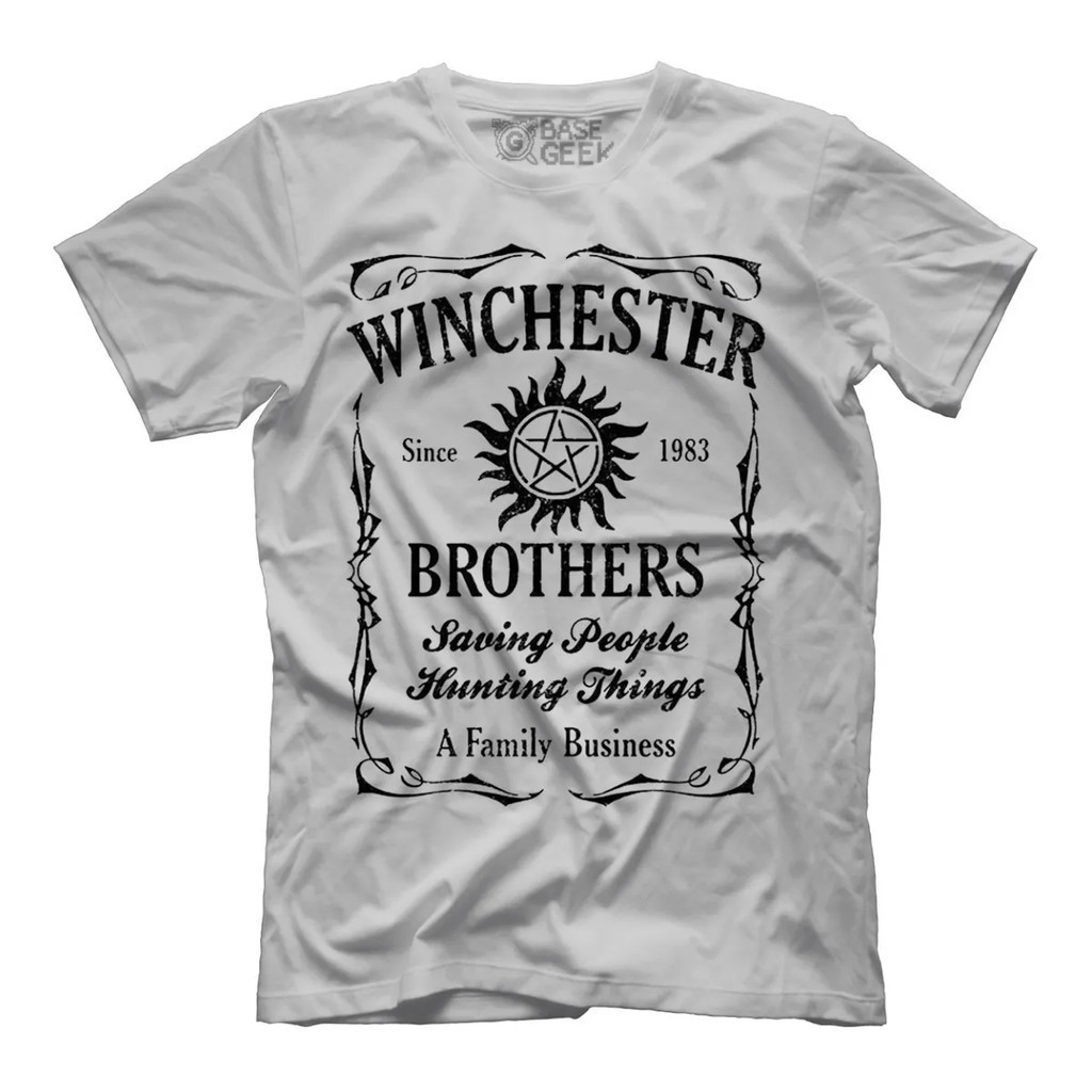 Camiseta Oversized Masculina Feminina T-shirt Camisa,  Winchester Brothers Supernatural Dean Sam