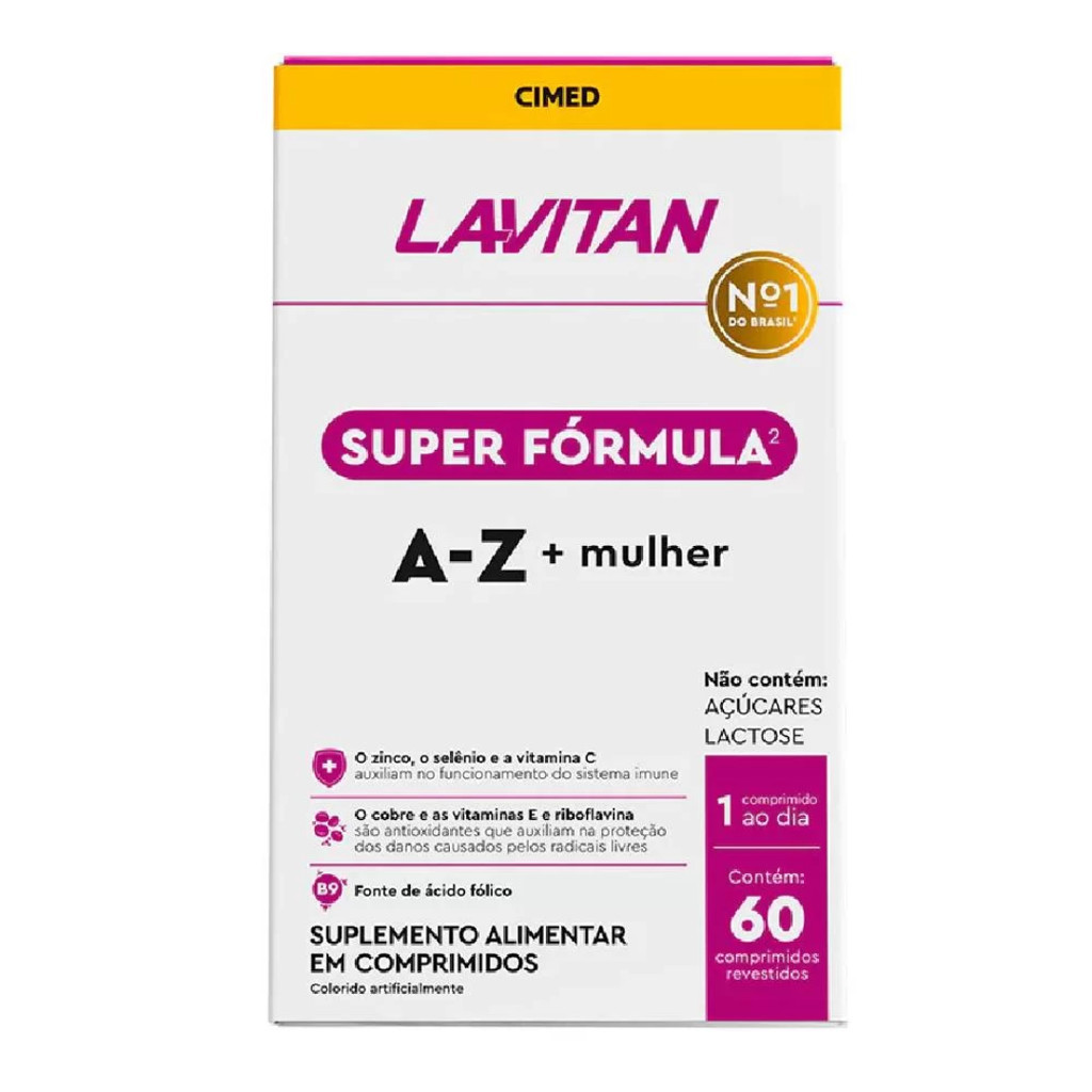 Lavitan A-z  Super Formula Mulher Cimed Com 60 Comprimidos - Health