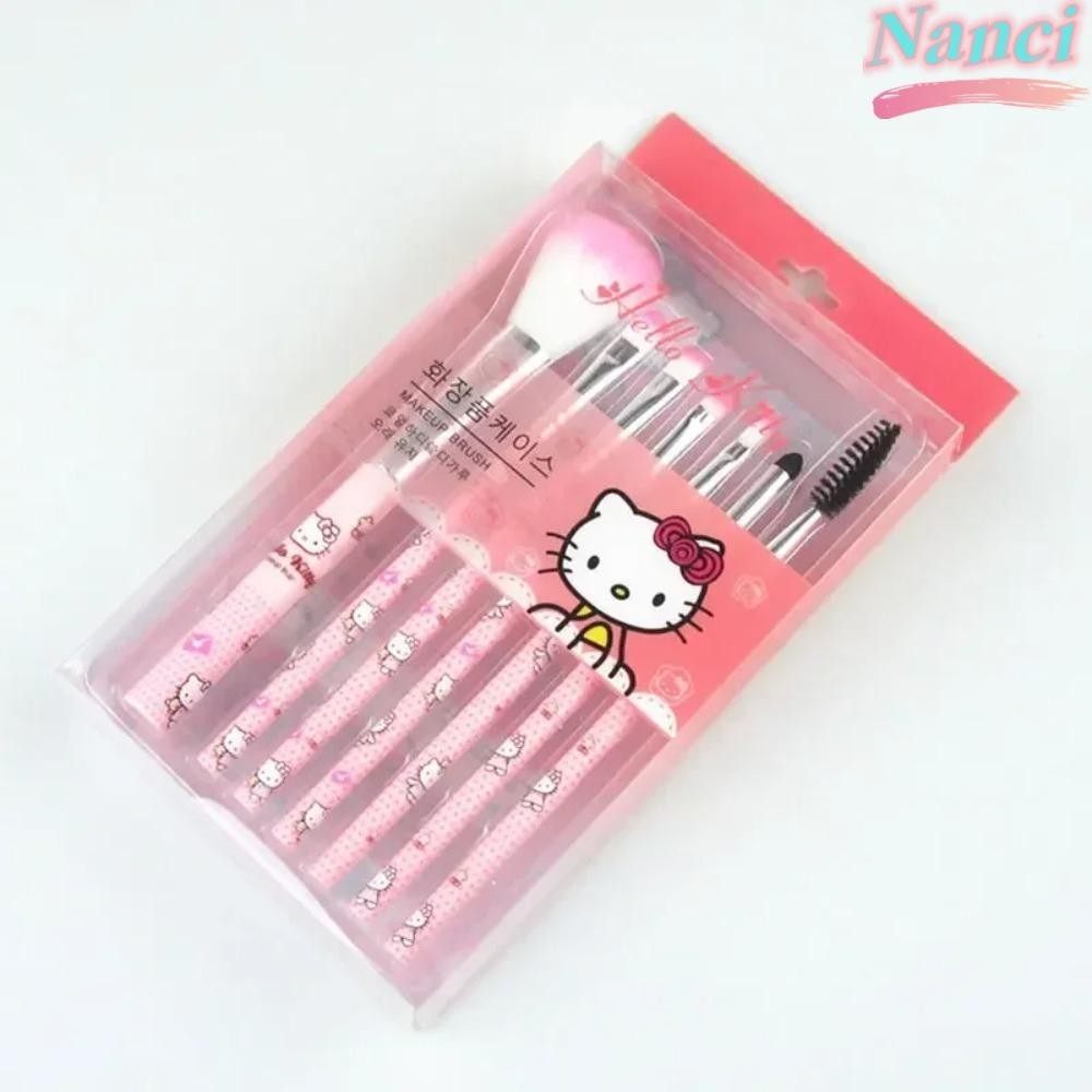 NANCI Sanrio Conjunto De Escova De Maquiagem , Hello Kitty Girls Blush Eyebrow Lip Eyeshadow Brush , Com Ferramentas De Beleza Anime Caixa