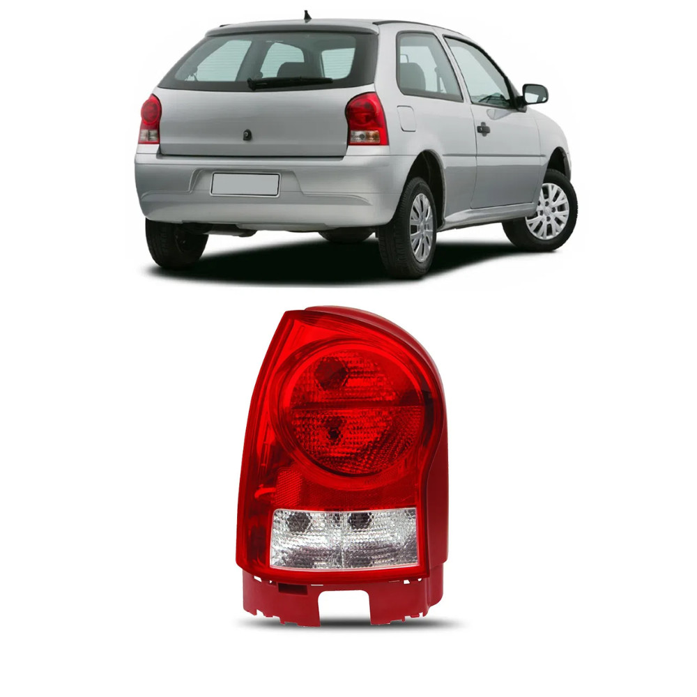 Lanterna Tras Bicolor Carcaca Vermelha Gol G4 2006 2011 Lado Direito
