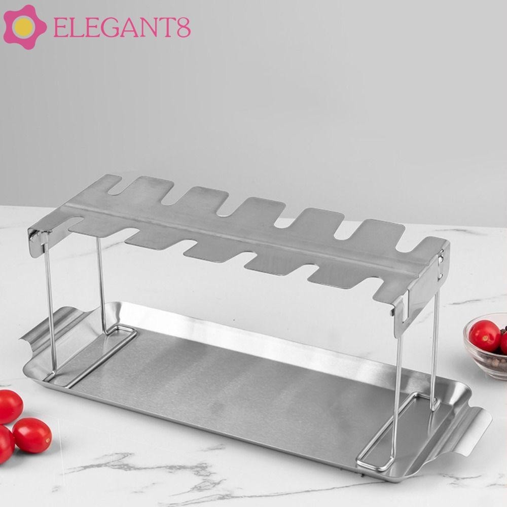 AELEGANT Chicken Leg Wing Rack , Suporte Para Churrasqueira Removível , Acessórios Churrasqueiras Com Espaço A Panela De Gotejamento-Prateleira Churrasco Portátil Picnic/Camping