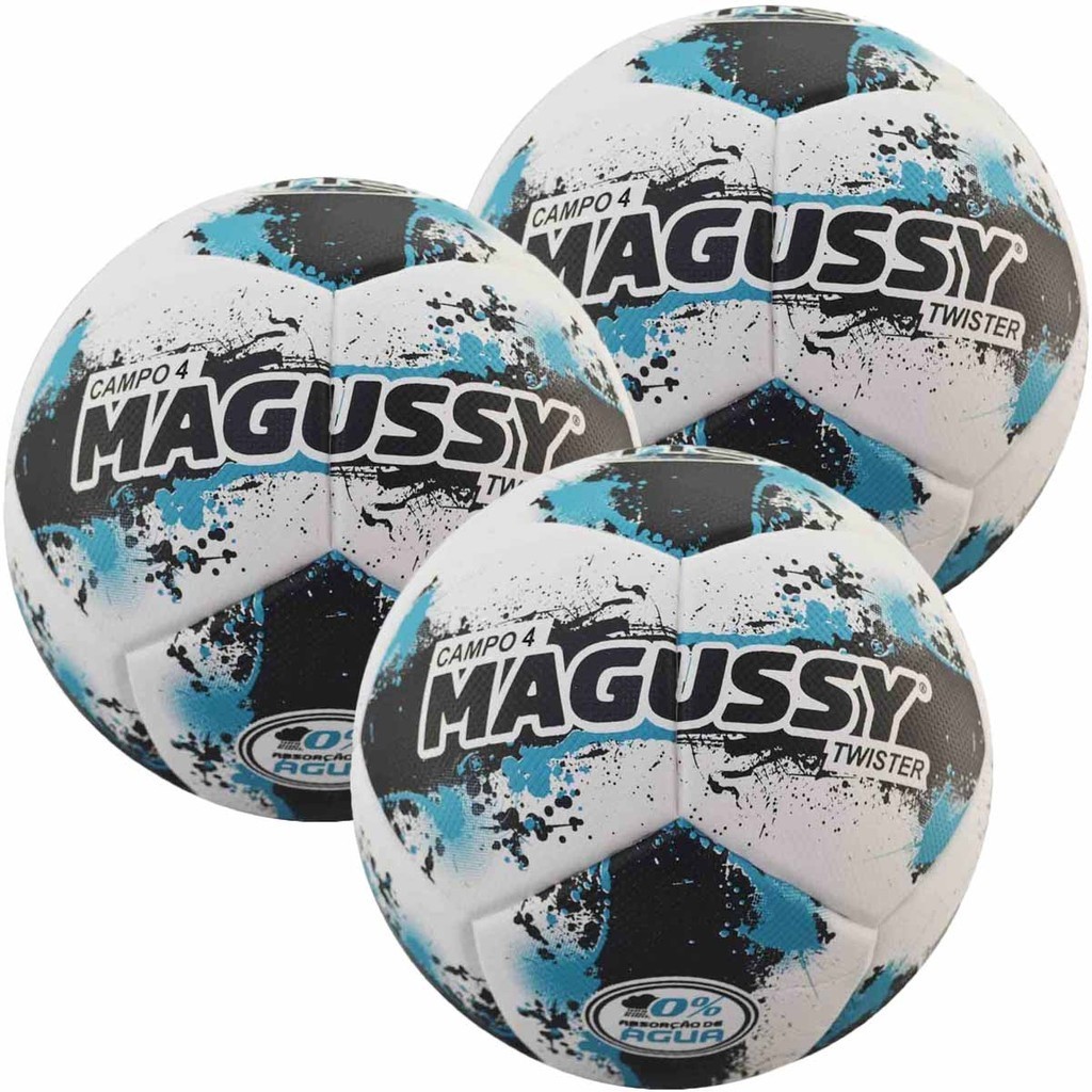 Kit C/ 3 Bolas Infantis Magussy Twister Fusio Tec Nº 4 Campo