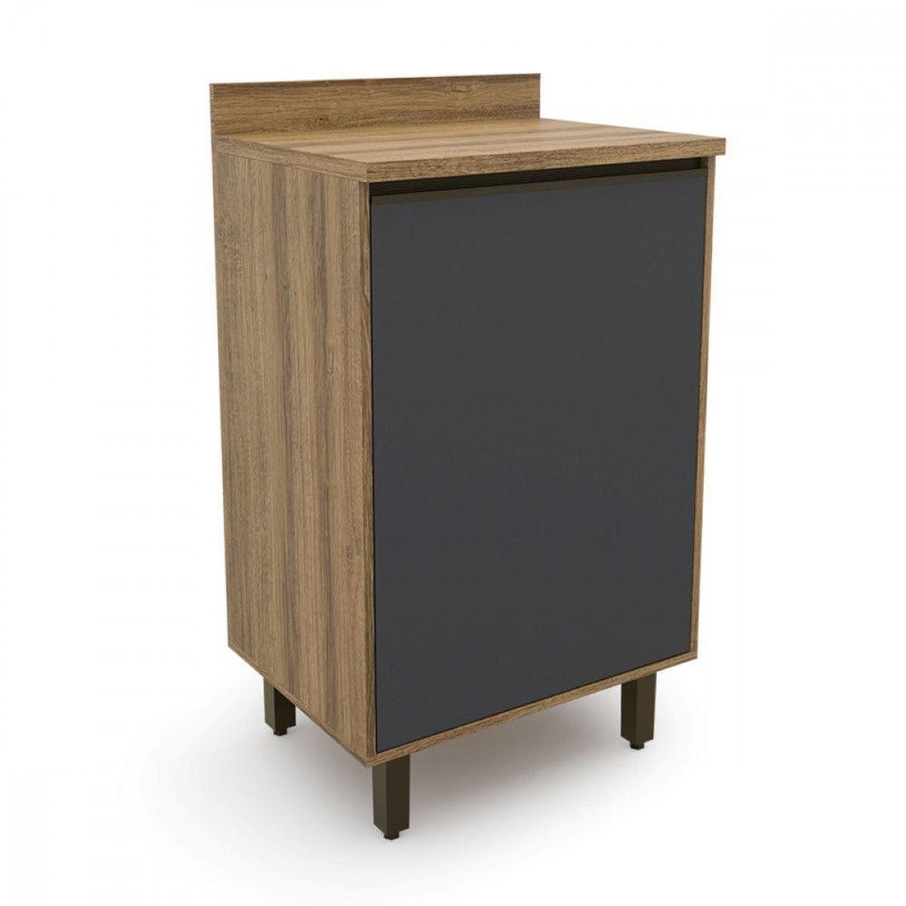 Balcão Cozinha Confort 0,60m 1porta Cinamomo/grafite Batrol em Oferta na Shopee
