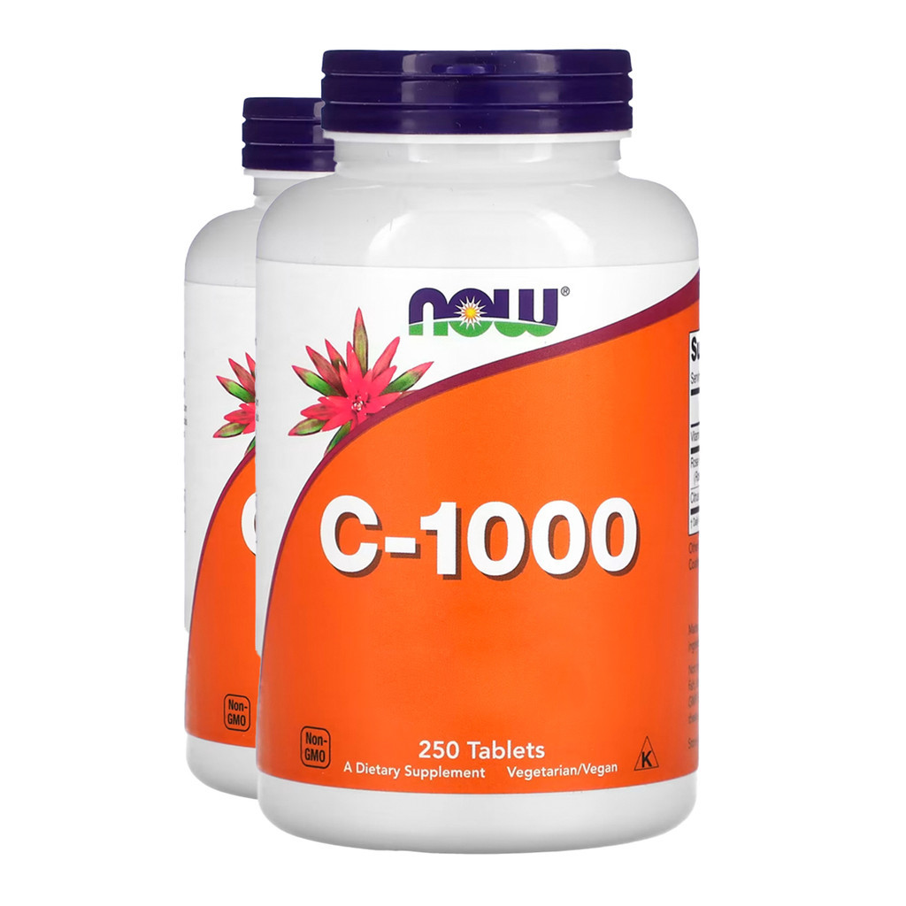 Kit 2x Vitamina C-1000mg Now R. Hips+Bioflavonóide 250Tab Importado/Made in Usa - Health
