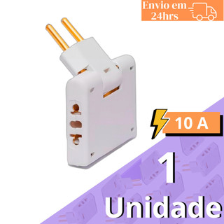 Adaptador de Tomada Benjamin Articulado 3 Tomadas 10A Universal