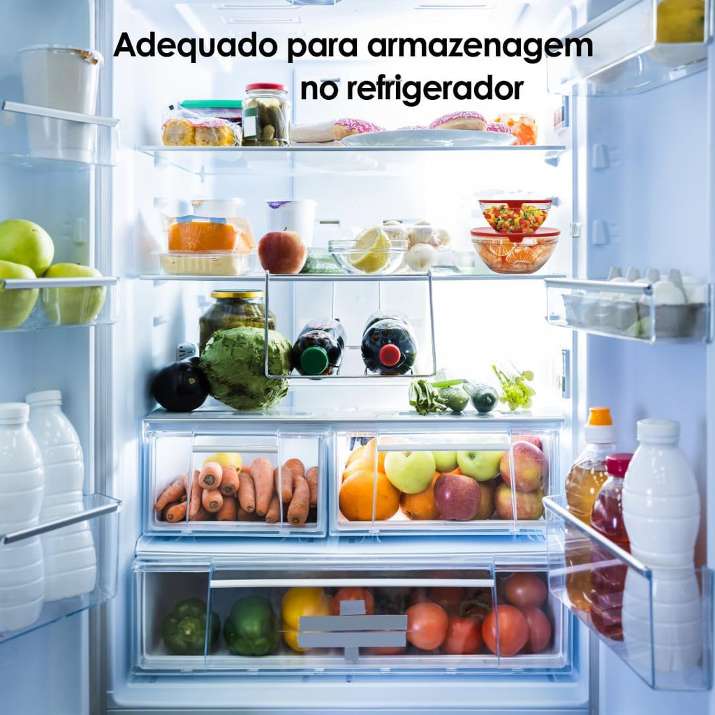 Jogo de 6 Potes de Vidro Com Tampa Hermético Porta Condimentos Organizador de Geladeira · foto 2