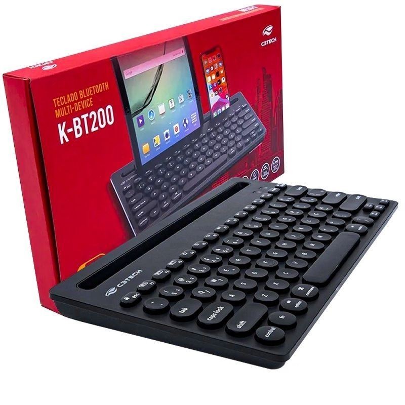 Teclado C3Tech S/Fio Bluetooth Multi Device K-Bt200Bk