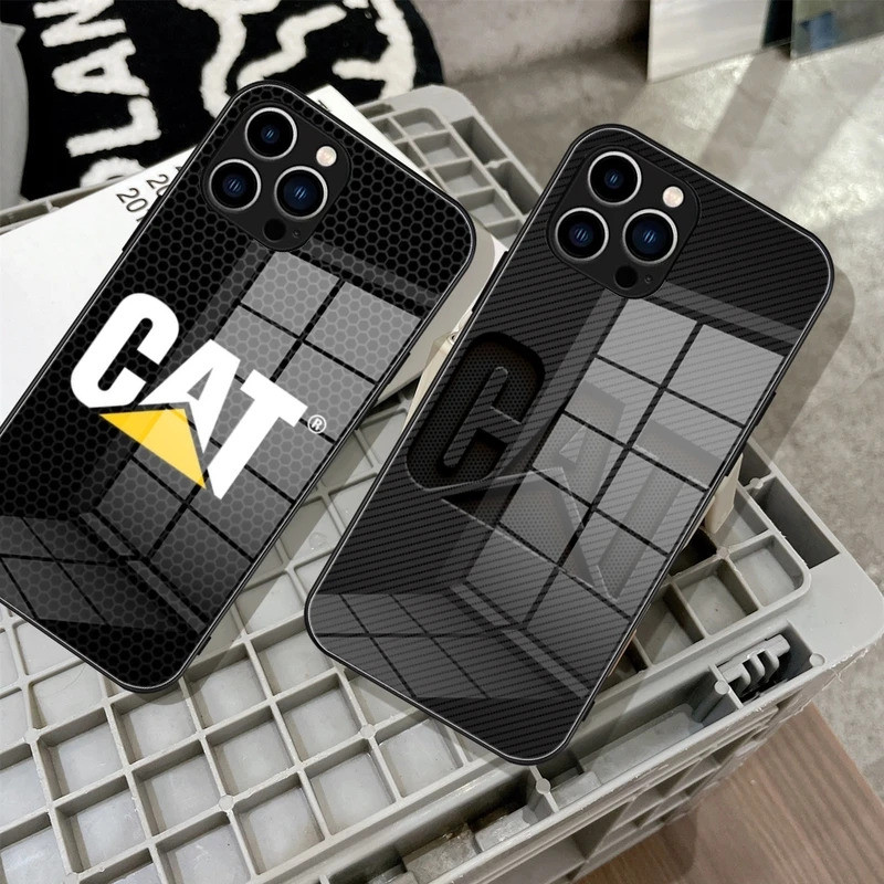 BK-1 Escavadeira C-Caterpilar Cat Phone Case Vidro Temperado Para IPhone 17,15 14 11 12 Pro Plus 13 Samsung S24 Ultra S2