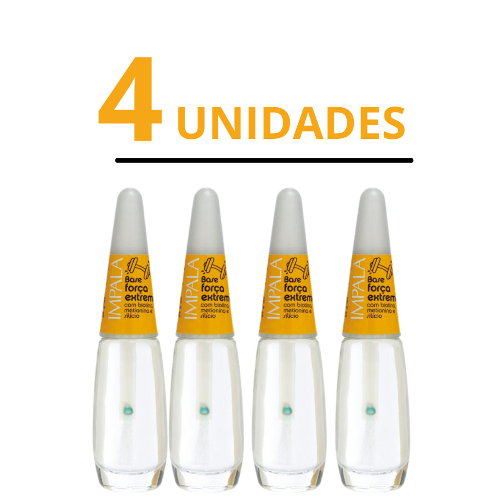 Kit 4 Bases Impala Força Extrema Fortalecedor De Unhas Tratamento Unhas Manicure Pedicure em Oferta na Shopee