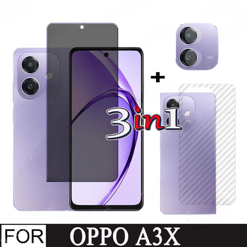 Para Oppo A5X A40 A60 A80 A3x A5i A5 A3 Pro 4G 5G A3x Vidro Temperado De Privacidade Fosco 3 Em 1 Protetor De Tela De An