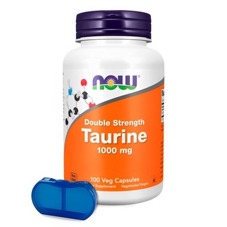 Taurina 1000mg Dupla Força Now Foods 100Cáp + Porta Cápsulas em Oferta na Shopee