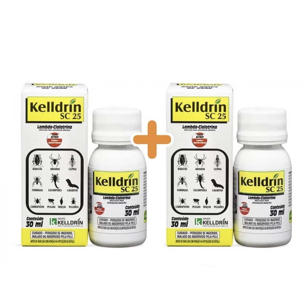 Kit 2 Kelldrin SC25 Contra Formiga Escorpião Barata Cupim 30 ml Kelldrin Kit 2 Kelldrin SC25 Contra Formiga Escorpião Barata Cupim 30 ml Kelldrin