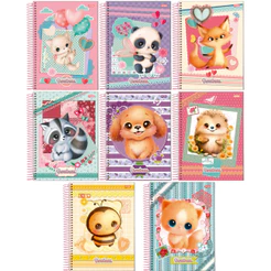Kit Caderno Universitário 10 Matérias 160 Folhas Capa Dura Sweetness -Pacote com 4 unidades Sortidas