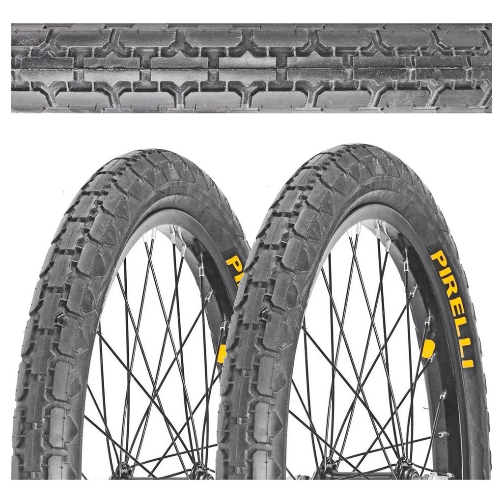 2 Pneus Cargueira Pirelli 20x2x1.3/4 + 2 Câmaras Bico Grosso