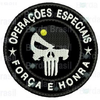 Patch bordado 7,5cm operações especiais força honra punisher fecho de contato termocolante costurar em Oferta na Shopee