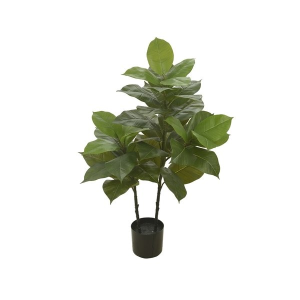 Árvore Ficus Elastica Real Toque Com Pote Verde 1m