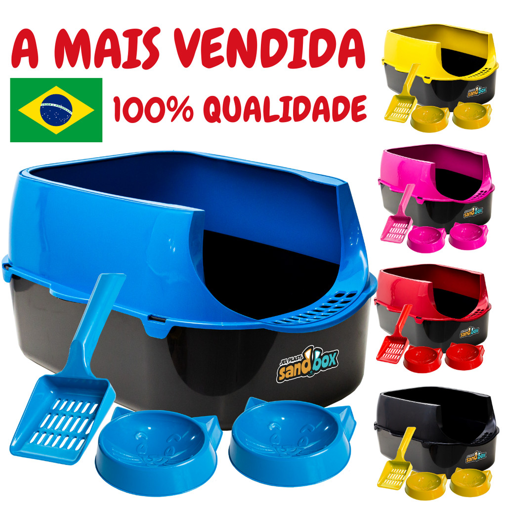 Caixa de Areia para Gatos Grandes Banheiro Sanitário Pet Aberta Resistente Forte Furba Sandbox Gato em Oferta na Shopee