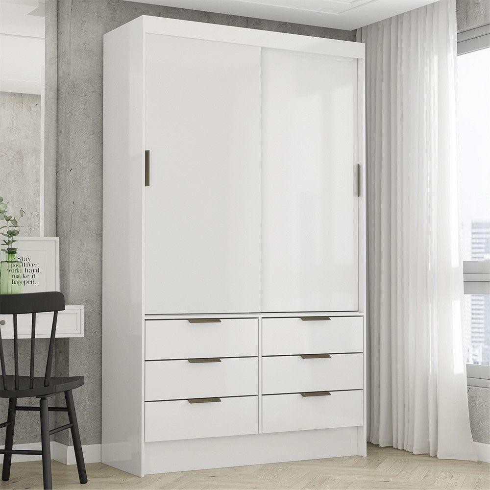 Guarda Roupa Sevilha 2 Portas 6 Gavetas Carioca Móveis - Home & Living