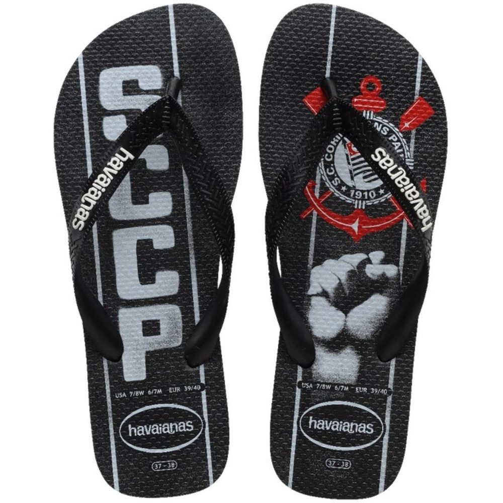 Chinelo Havaianas Top Times Corinthians - Preto em Oferta na Shopee