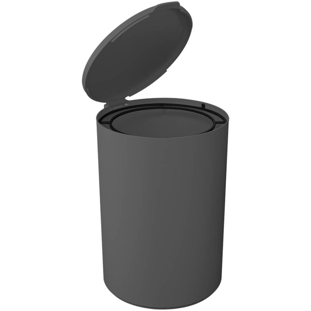 Lixeira Para Banheiro E Cozinha Serene 5 Litros Cinza Escuro - Coza - Home & Living