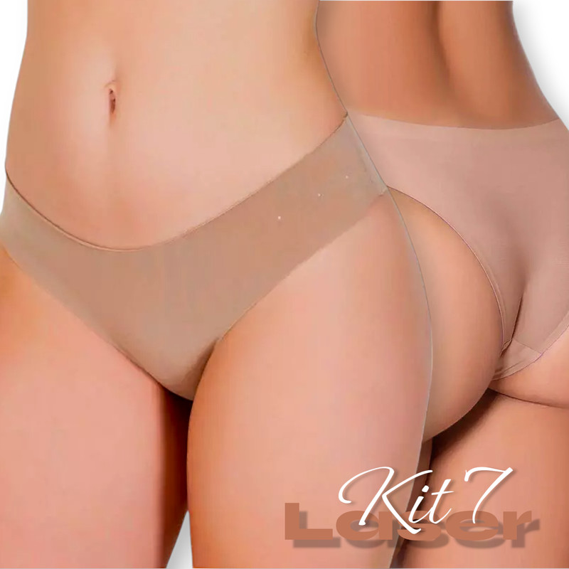 Kit 7 Calcinhas Corte a Laser Tanga Calcinhas sem Costura Não Marca Lingerie Feminina Langerie