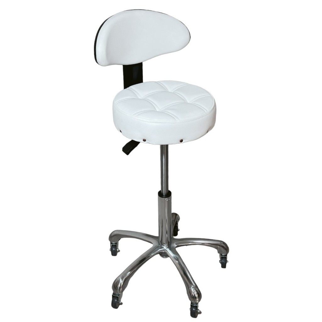 Cadeira Mocho Soft Encosto Base Aço Cromado Dentista Clínica Regulável Estética Clínica Estek em Oferta na Shopee