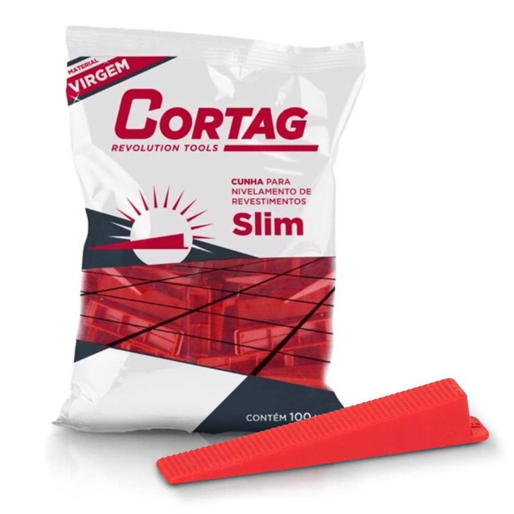 Cunha Para Nivelamento de Pisos Com 100 Unidades (SLIM 61538) - Cortag em Oferta na Shopee