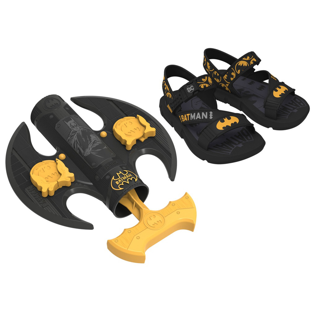 Sandália Batman Papete Lançador Agua Brinquedo Grendene Kids