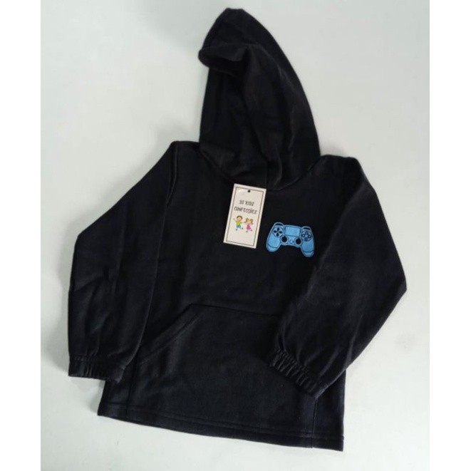 Casaco Masculino Infantil  Estampa controle ps4 JOGOS VIDEO GAME  Blusa de frio canguru com capuz algodão flanelado