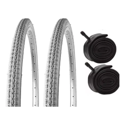 PAR DE PNEUS E CÂMARAS PARA CADEIRA DE RODAS ARO 24X1.3/8 CINZA