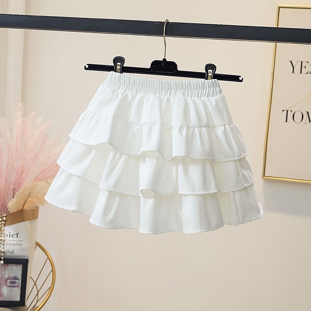 Meninas saias verão 2024 novo estilo moda meninas bolo saias médio grande crianças estilo verão desempenho saias Anti-re