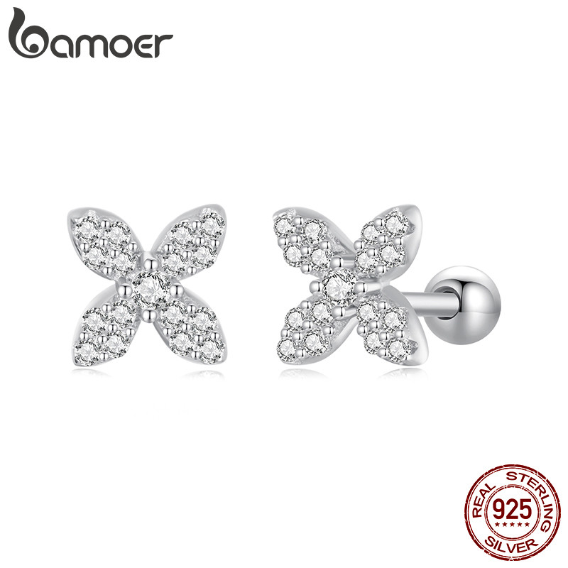 Brincos Bamoer 925 Sterling Sliver Mini Joias De Flores Presentes Para Mulheres em Oferta na Shopee