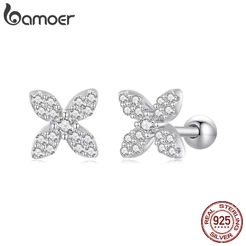 Brincos Bamoer 925 Sterling Sliver Mini Joias De Flores Presentes Para Mulheres