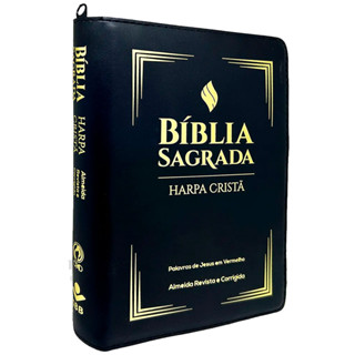 Bíblia Sagrada | ARC | Letra Grande | Zíper Harpa Cristã em Oferta na Shopee