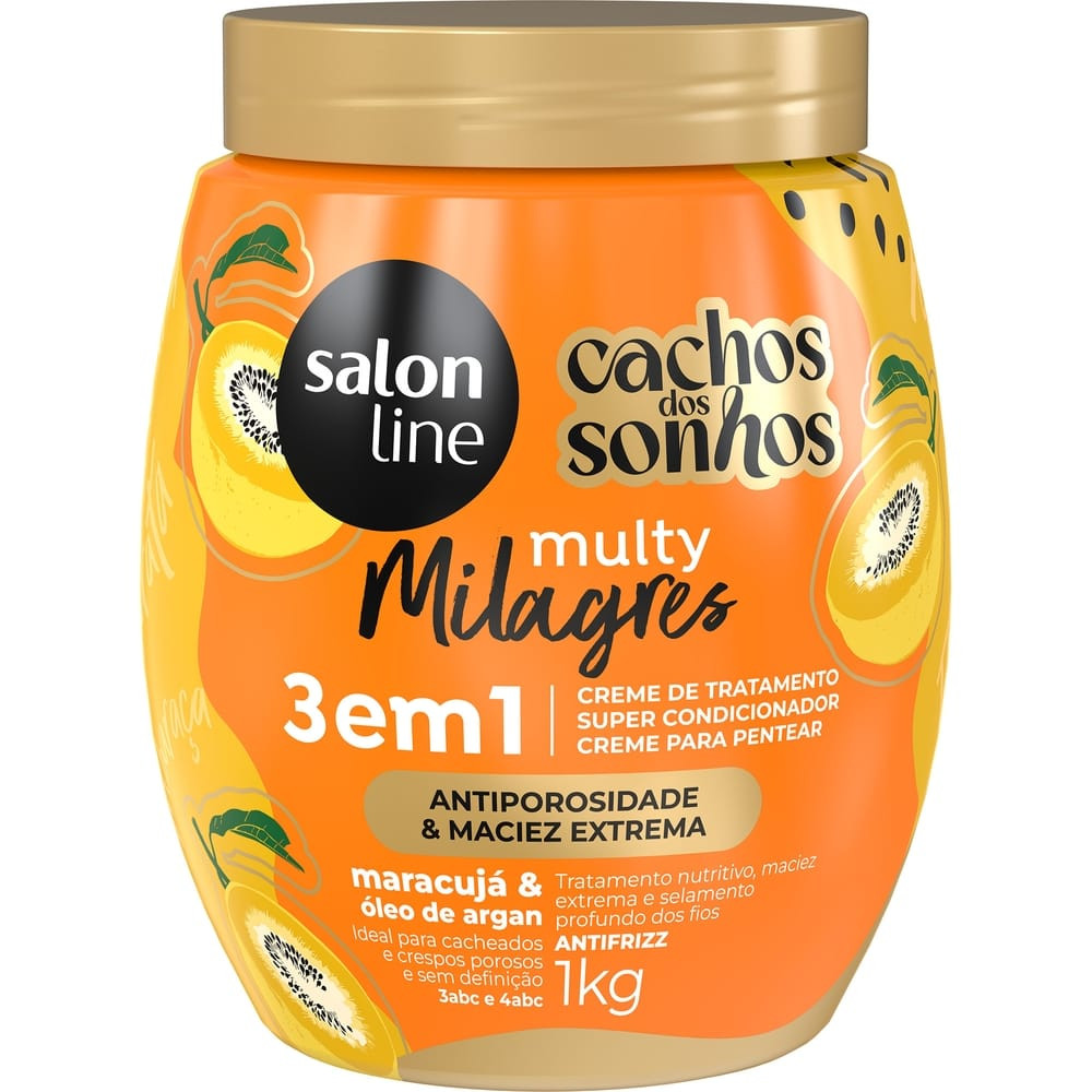 Salon Line Creme De Tratamento  3 Em 1 Cachos Dos Sonhos Multy Extraordinário 1kg em Oferta na Shopee