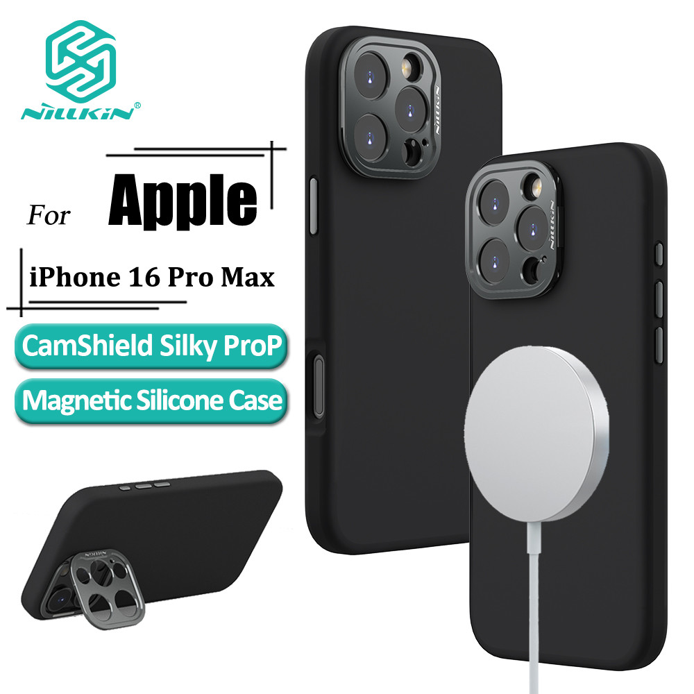 Nillkin Lens Wing Capa De Telefone Magnética Para iPhone 16 Pro Max / 16 Pro Caso Proteção De Câmera Suporte Dobrável Oculto À Prova De Choque