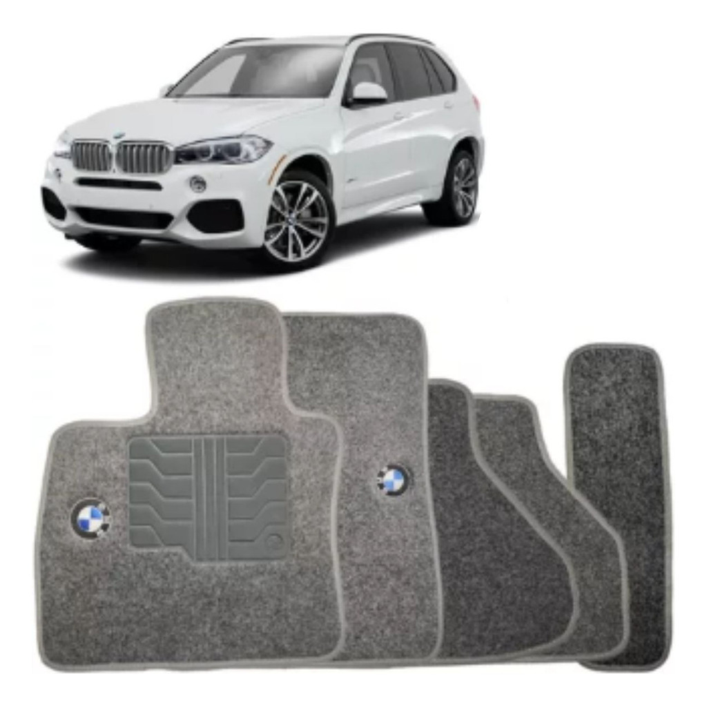 Kit de tapetes 5 peças específico BMW X5 2013 14 15 16 17 2018 Carpete Grafite