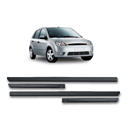 Friso Lateral Fiesta Hatch 2003 04 05 06 2007 4 Pecas Preto