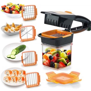 Fatiador Mini Cortador De Legumes Frutas Alimentos Inox 5 Em 1 Multifuncional Cozinha