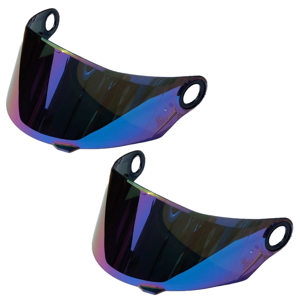 Kit 2 Viseira Para Capacete Espelhada Ls2 FF358 FF392 FF396 FW3 GT Anti Risco Helt Texx Mormaii Colorida Fume Camaleão