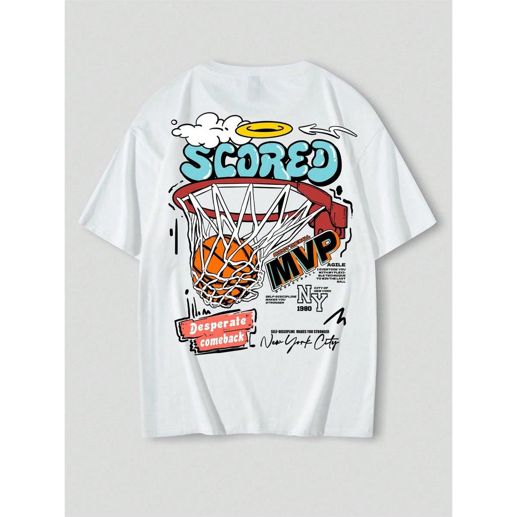 Oversized Camiseta Unissex 100% Algodão Scored MVP Streetwear Lançamento Envio Hoje Infantil Ao Plus Size!!