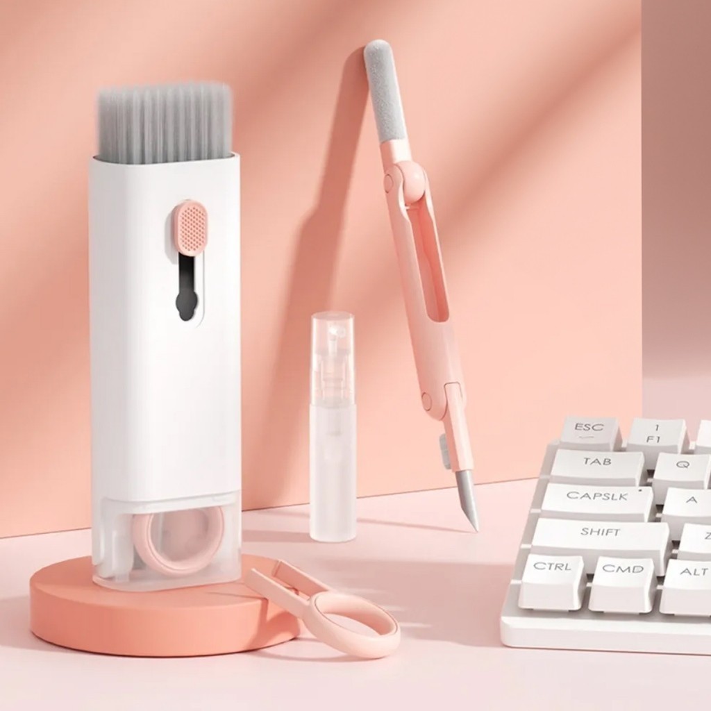 Kit De Escova De Limpeza De Teclado 7 Em 1 Multifuncional Portátil Para Computador Fone De Ouvido