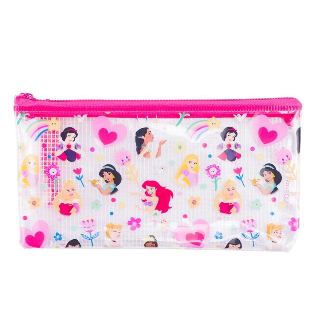 Necessaire Estojo Transparente Princesas 11.5x21cm - Disney em Oferta na Shopee