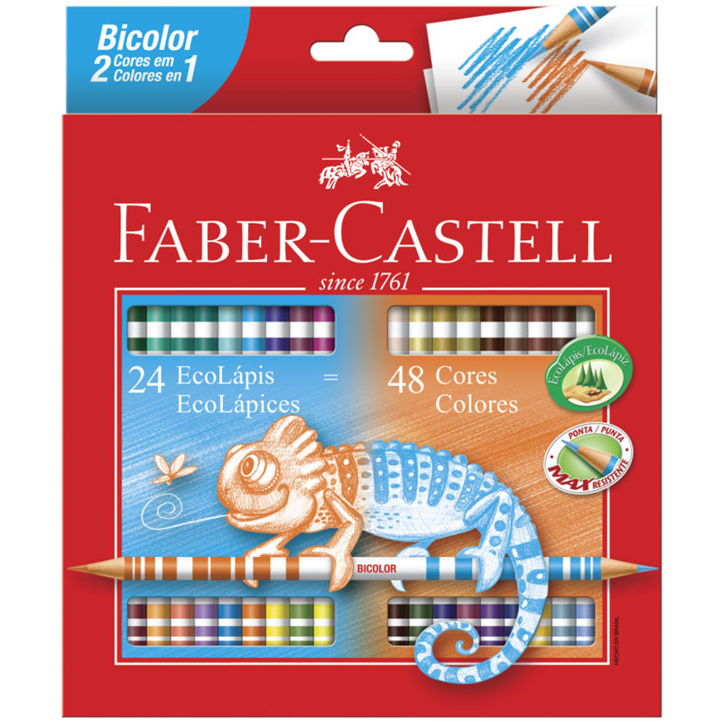 Lápis de cor 48 cores com 24 lápis bicolor 120624G Faber-Castell - Stationery