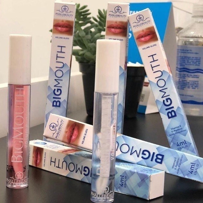 Big Mouth Volume Gloss PHALLEBEAUTY(Rosa e Incolor) Maquiagem