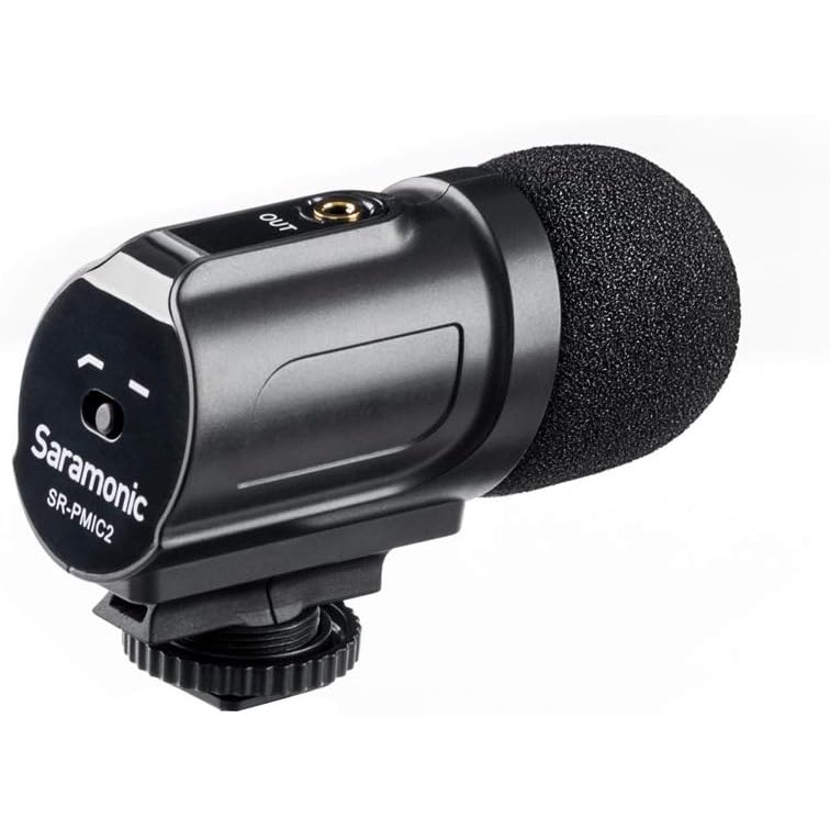 Microfone Saramonic SR-PMIC2 Estéreo P/ Câmera E Celular DSLR Mirrorless Plug Play - BLISTER ABERTA